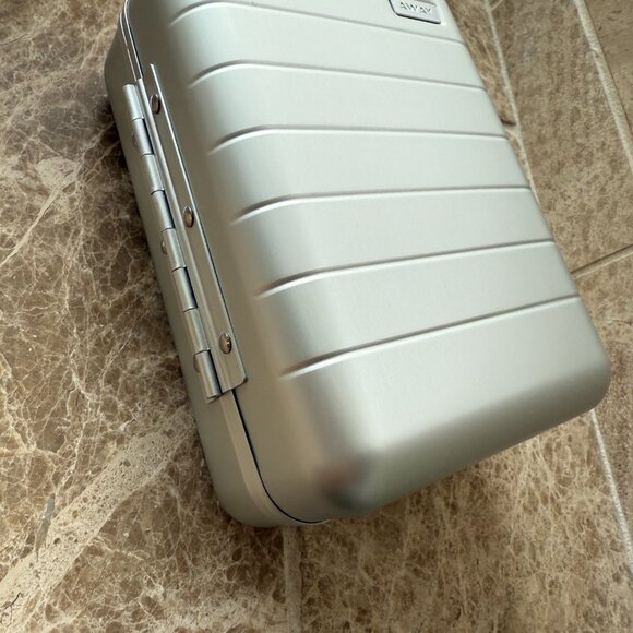 NEW Away Travel Mini Silver Aluminum Suitcase Toiletry Case - Picture 6 of 9